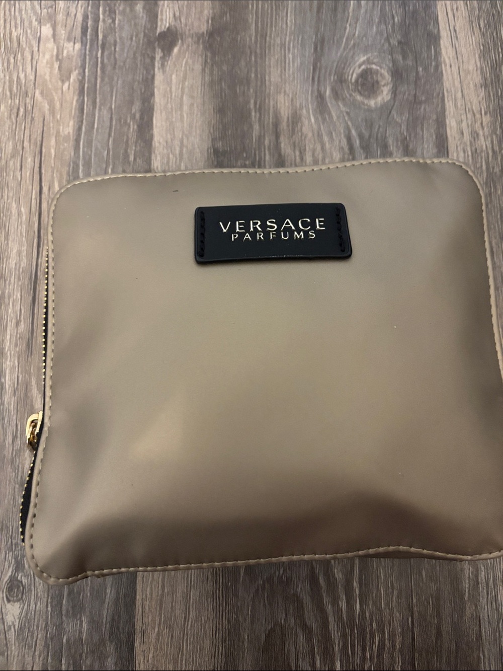 Versace Parfums Taupe Zip Pouch